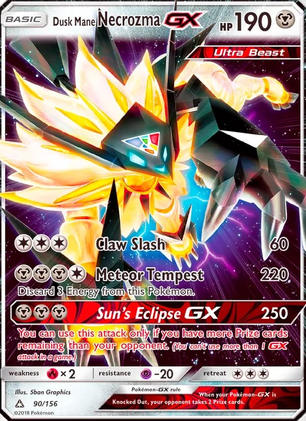 Dusk Mane Necrozma GX card in English