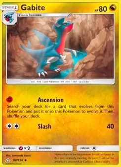 Gabite card in English
