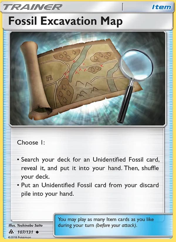 Fossil Excavation Map card in English