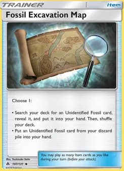 Fossil Excavation Map card in English