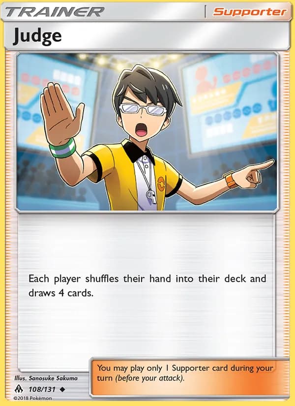 Judge card in English