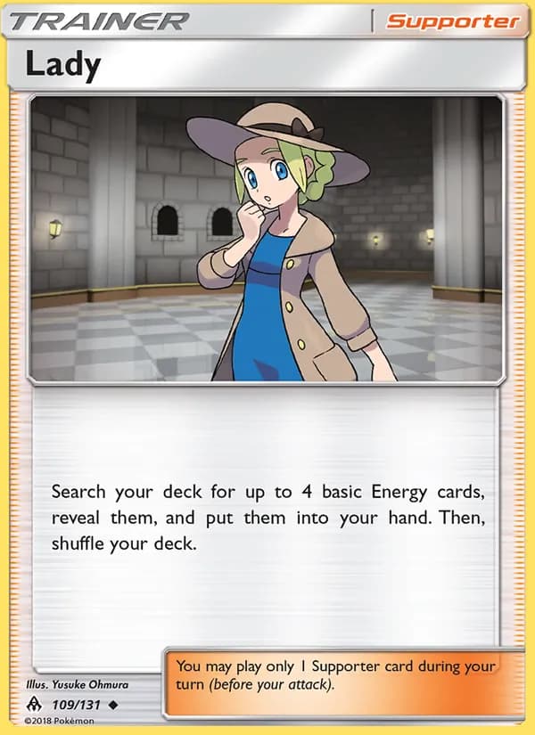 Lady card in English