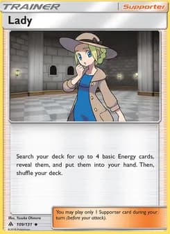 Lady card in English