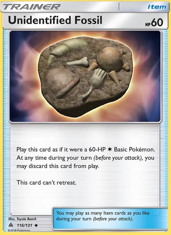 Unidentified Fossil card in English