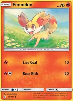 Fennekin card in English