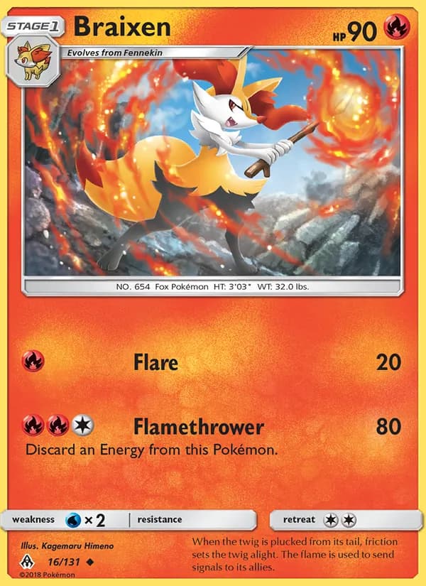 Braixen card in English