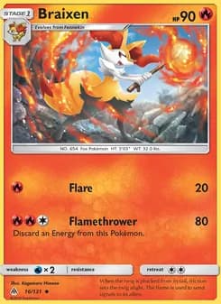 Braixen card in English