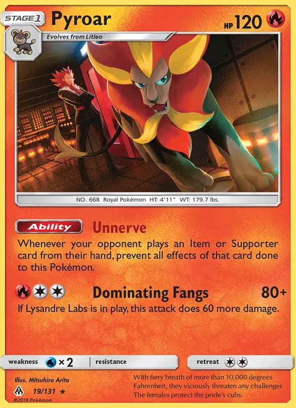 Pyroar card in English