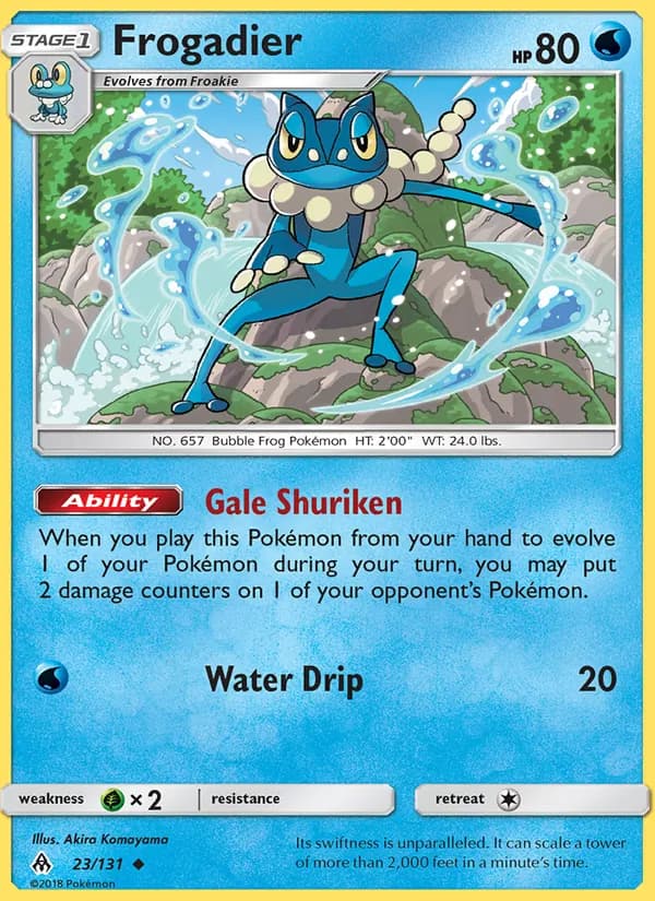 Frogadier card in English
