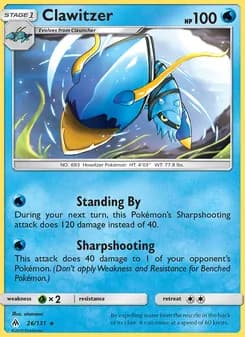 Clawitzer card in English