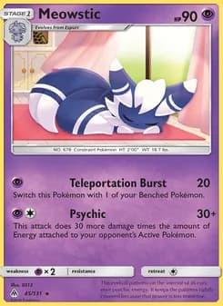 Meowstic card in English