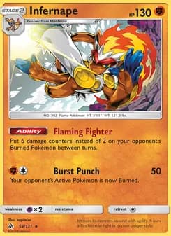 Infernape card in English