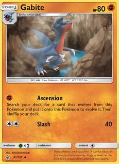 Gabite card in English