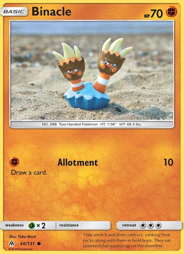 Binacle card in English