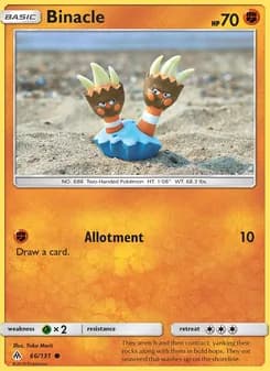 Binacle card in English