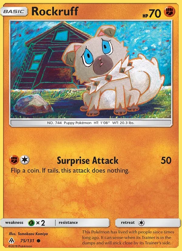 Rockruff card in English