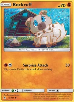 Rockruff card in English