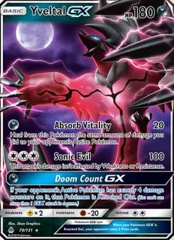 Yveltal GX card in English