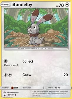 Bunnelby card in English