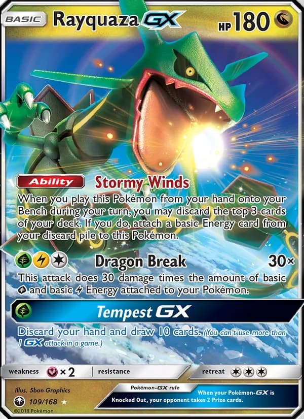 Rayquaza GX card in English
