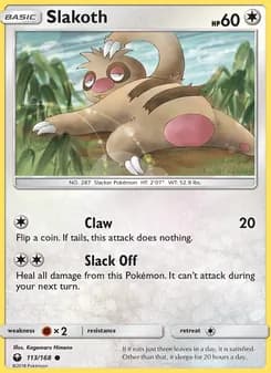 Slakoth card in English