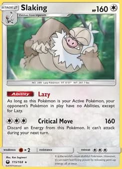 Slaking card in English