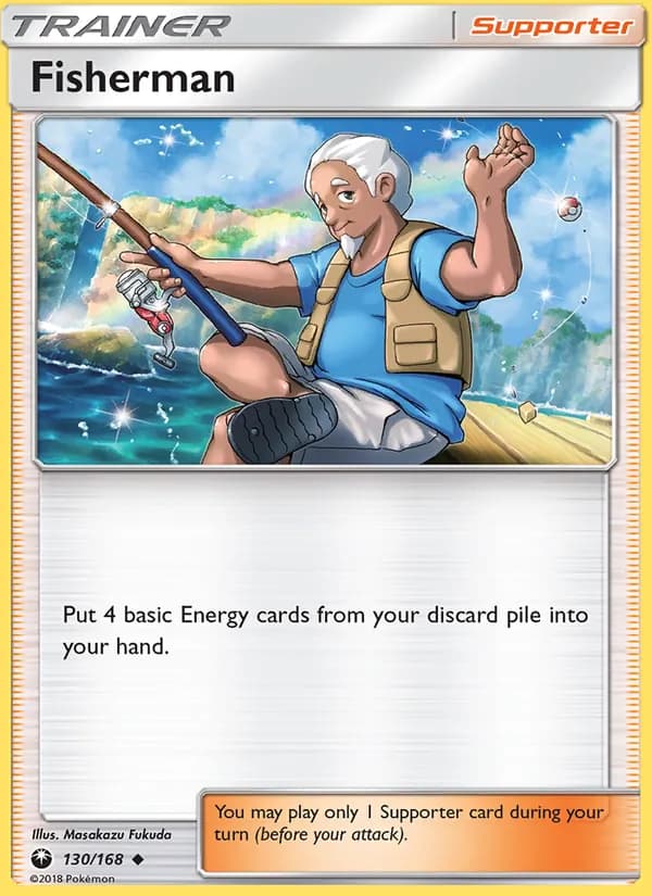 Fisherman card in English