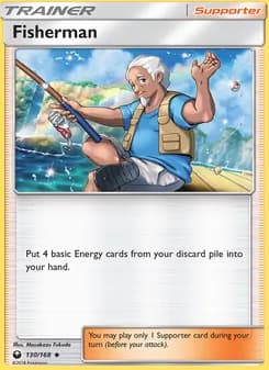 Fisherman card in English