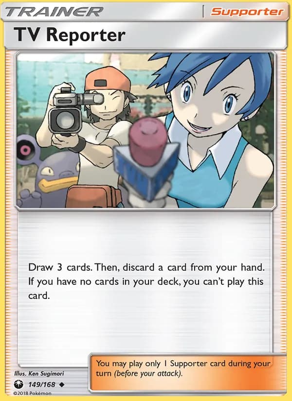 TV Reporter card in English