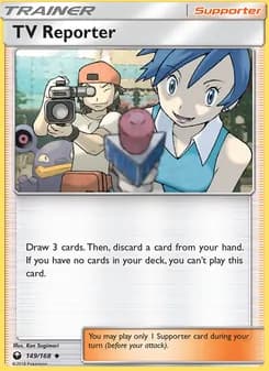 TV Reporter card in English