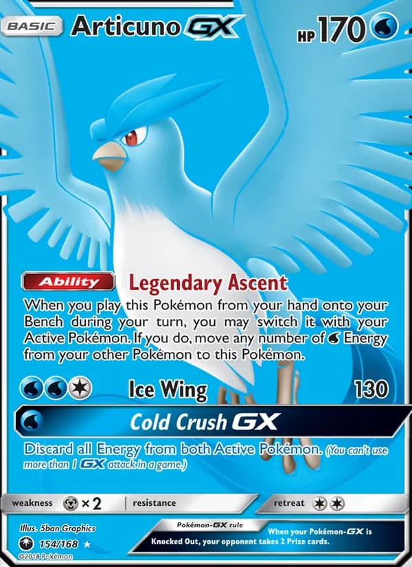 Articuno GX card in English