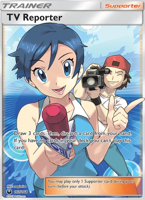 TV Reporter card in English