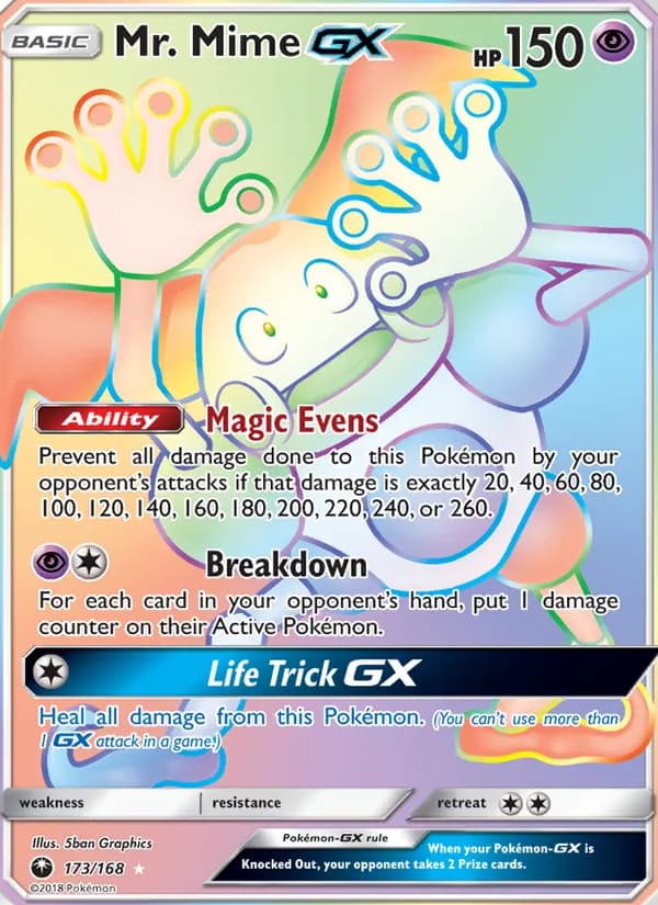 Mr. Mime GX card in English