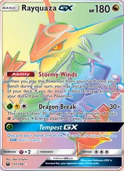 Rayquaza GX card in English