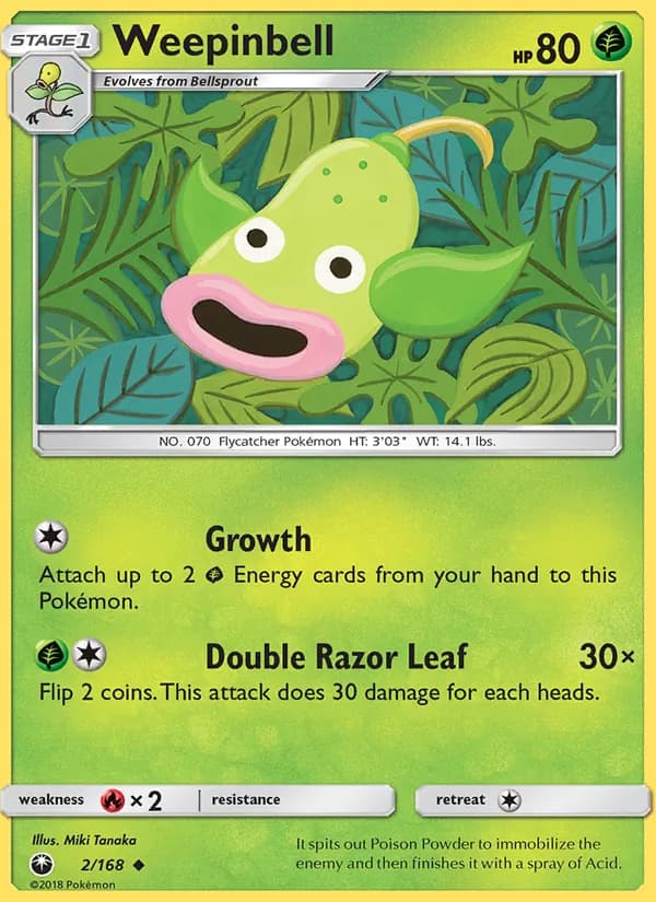 Weepinbell card in English
