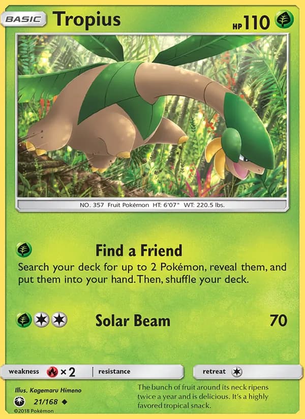 Tropius card in English