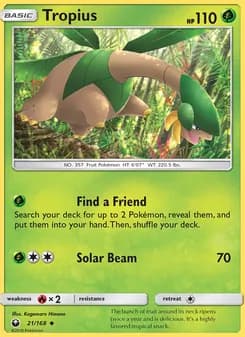 Tropius card in English