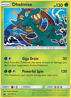 Dhelmise card in English