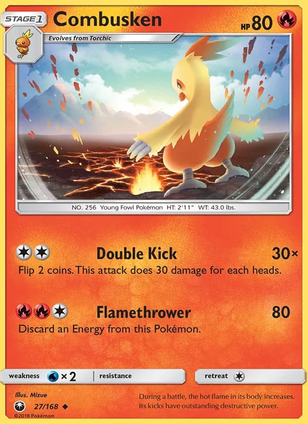 Combusken card in English