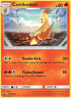 Combusken card in English