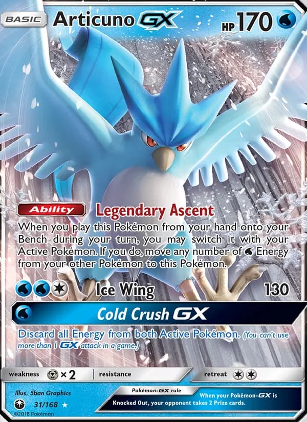 Articuno GX card in English