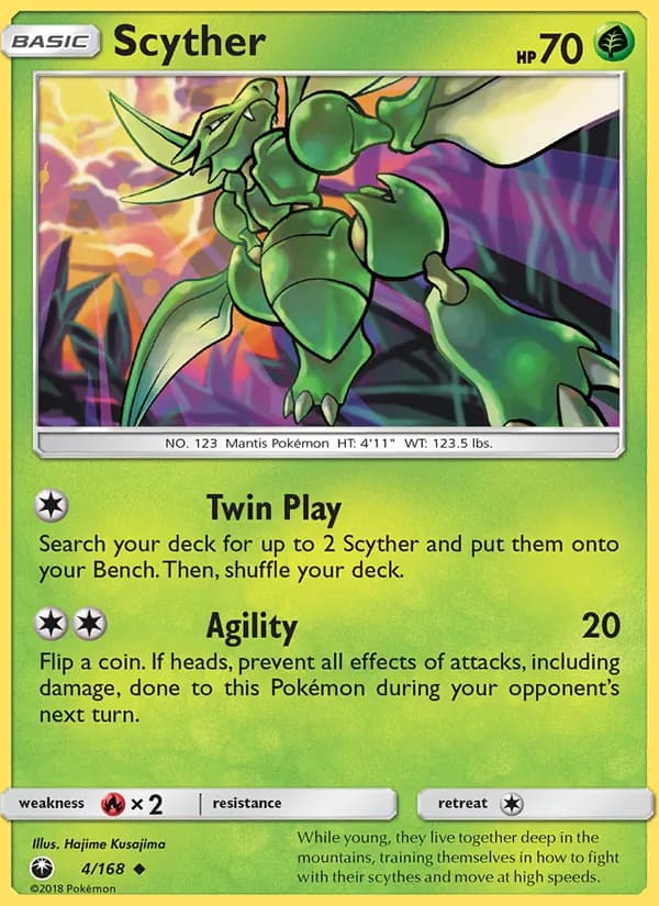 Scyther card in English