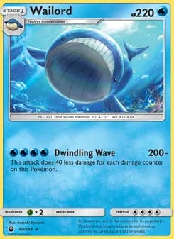 Wailord card in English