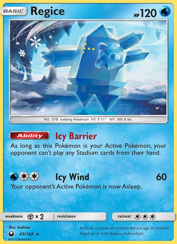 Regice card in English