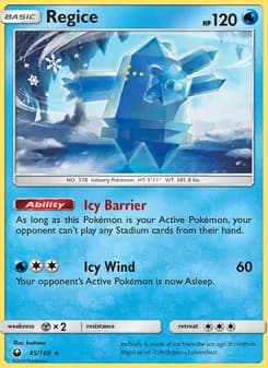 Regice card in English