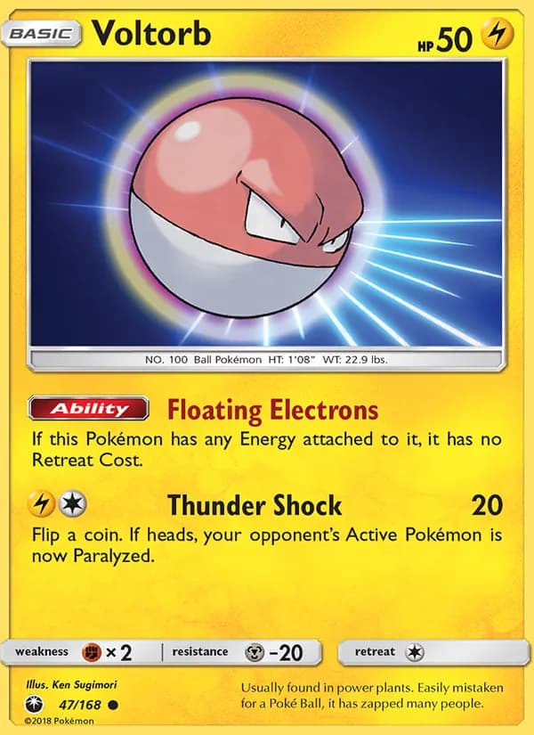 Voltorb card in English