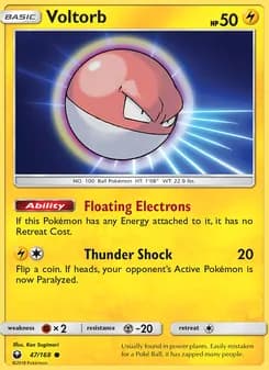 Voltorb card in English