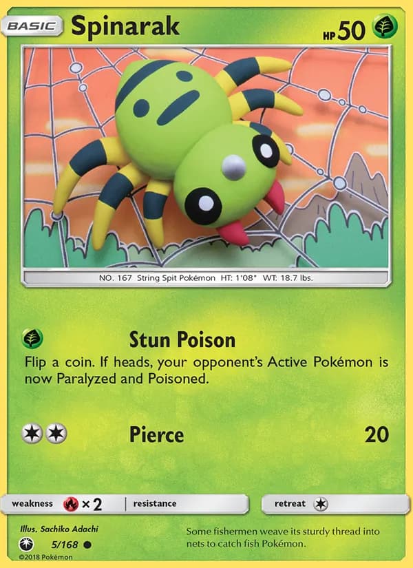 Spinarak card in English