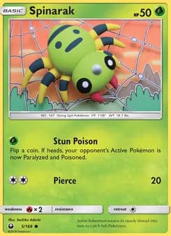 Spinarak card in English