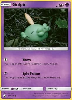Gulpin card in English